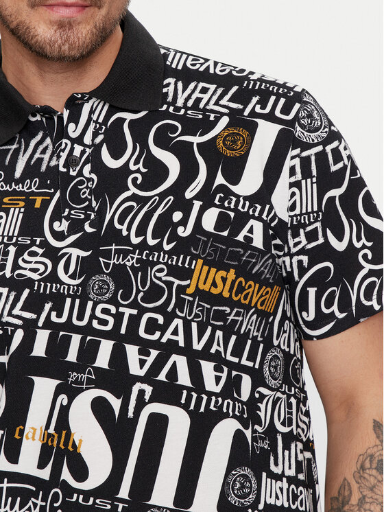 Just Cavalli Just Cavalli Polo 75OAG6R0 Czarny Regular Fit
