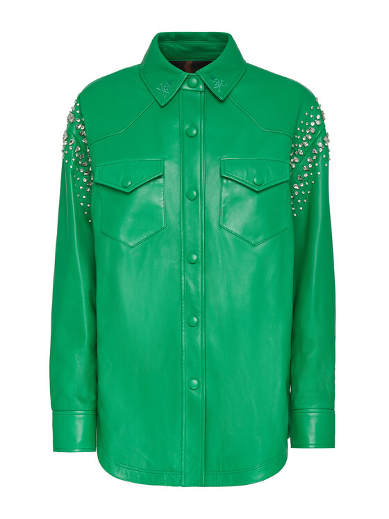 PHILIPP PLEIN PHILIPP PLEIN Koszula 3941 Zielony Regular Fit