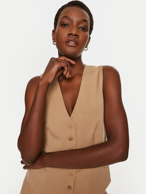 STAUD STAUD Weste Brett 561-3685 Beige Regular Fit