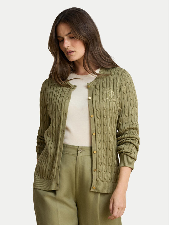 LAUREN RALPH LAUREN LAUREN RALPH LAUREN Kardigan Cable 200P14040500 Zielony Regular Fit