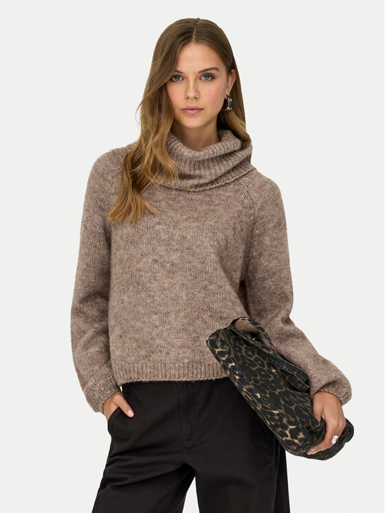 ONLY ONLY Dolčevita Gila 15358571 Smeđa Regular Fit