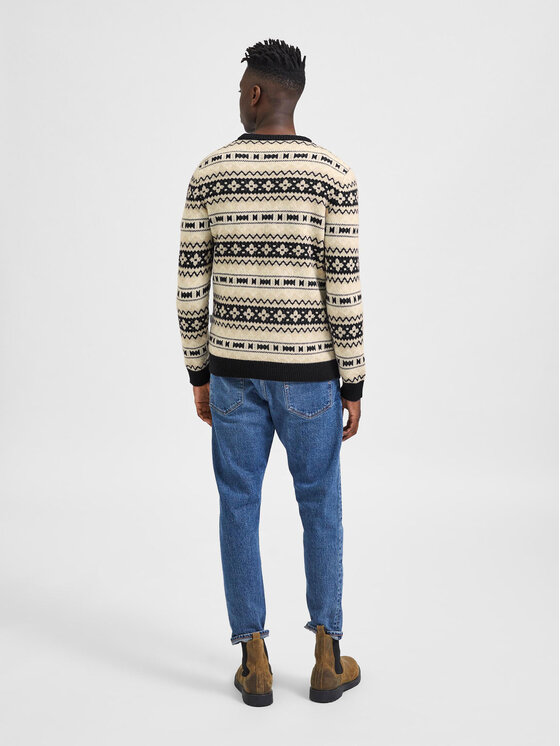 Selected Homme Selected Homme Sweter Faroe 16086654 Beżowy Relaxed Fit