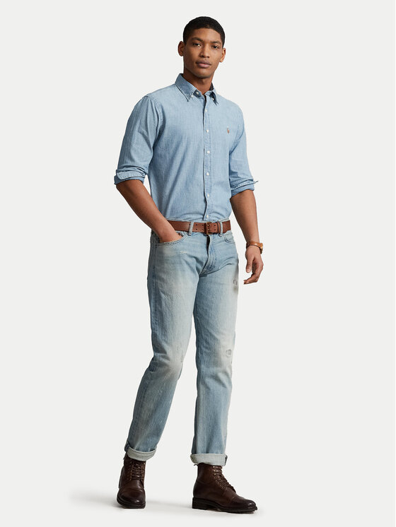 Polo Ralph Lauren Polo Ralph Lauren Jeans srajca 710792042001 Modra Custom Fit