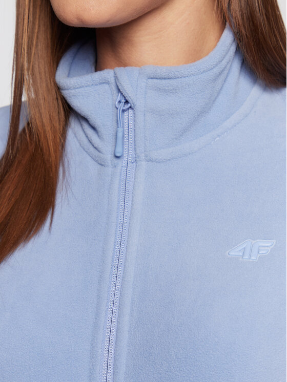 4F 4F Fleecová mikina H4Z22-PLD350 Modrá Regular Fit