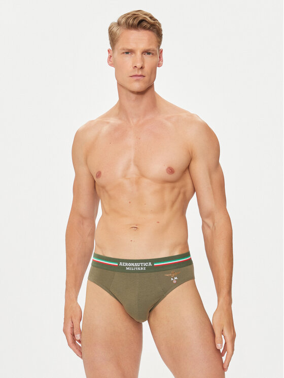 Aeronautica Militare Aeronautica Militare Set od 2 para slip gaćica AM1USL001 Kaki