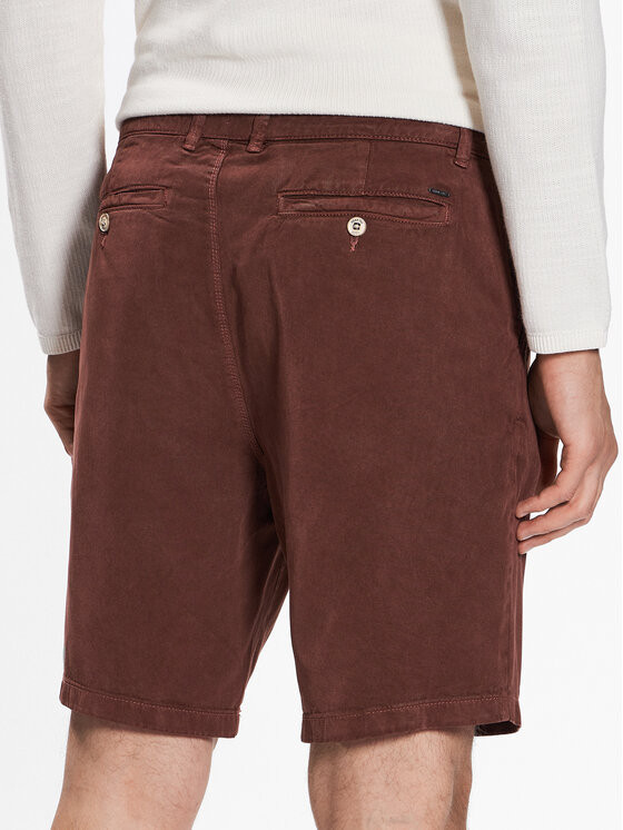 INDICODE INDICODE Pantaloncini di tessuto Vino 70-644 Marrone Regular Fit