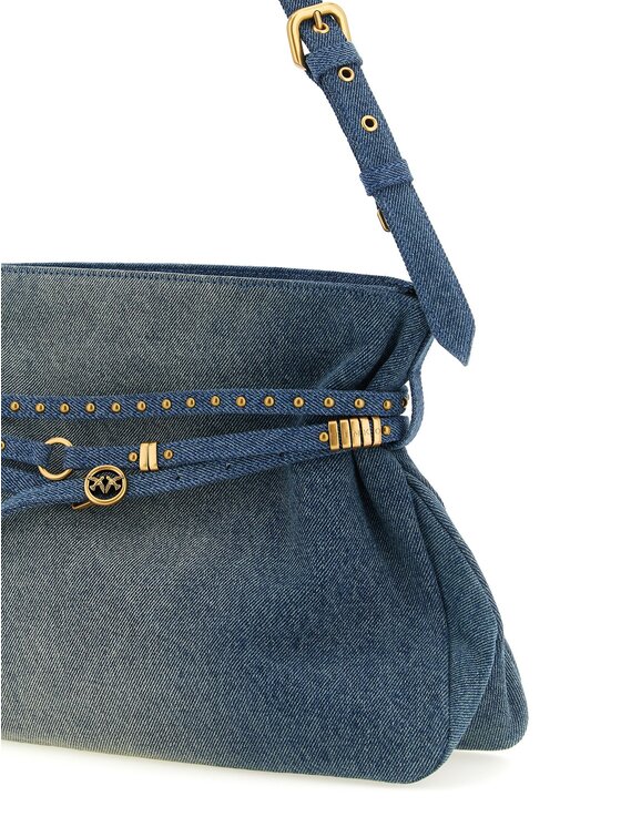 PINKO PINKO Torebka Blue Cotton Shoulder Niebieski jasny