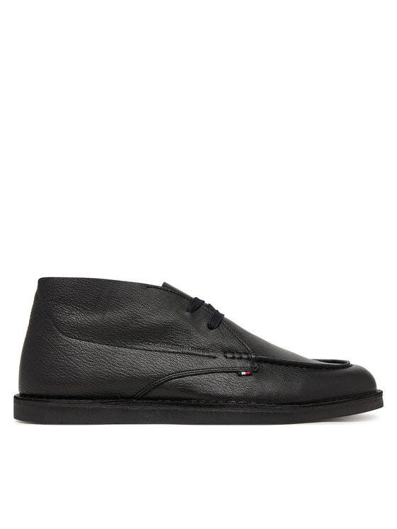 Tommy Hilfiger Tommy Hilfiger Pantofi Hilfiger Stitchdown Tbl Lth Chuk FM0FM05743 Negru