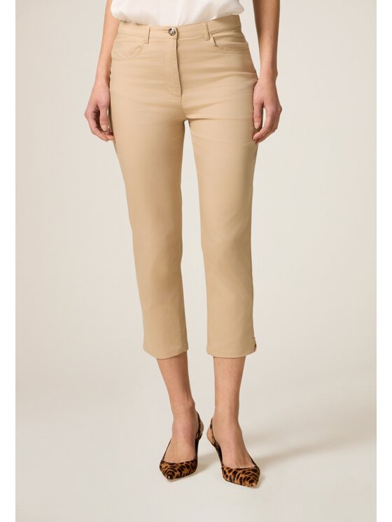 Oltre Oltre Pantaloni di tessuto P707R008473N002 Écru Slim Fit