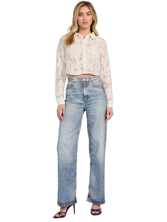 Guess Guess Camicia Camicia ls imani lace top Beige Slim Fit