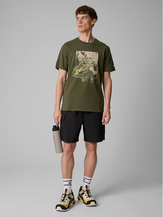 4F 4F T-Shirt TREKKING Khaki Regular Fit