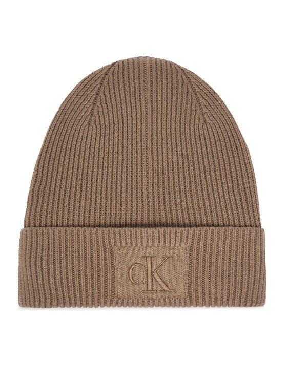 Calvin Klein Calvin Klein Σκούφος Embroidered Rib Cotton Beanie LV04F8097G Μπεζ
