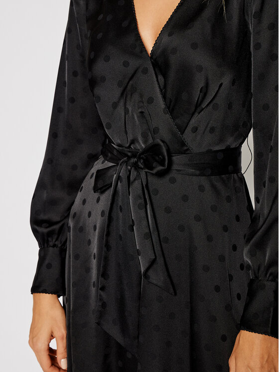 Tommy Hilfiger Tommy Hilfiger Abito da cocktail Polka Dot Fit&Flare Wrap WW0WW29306 Nero Regular Fit