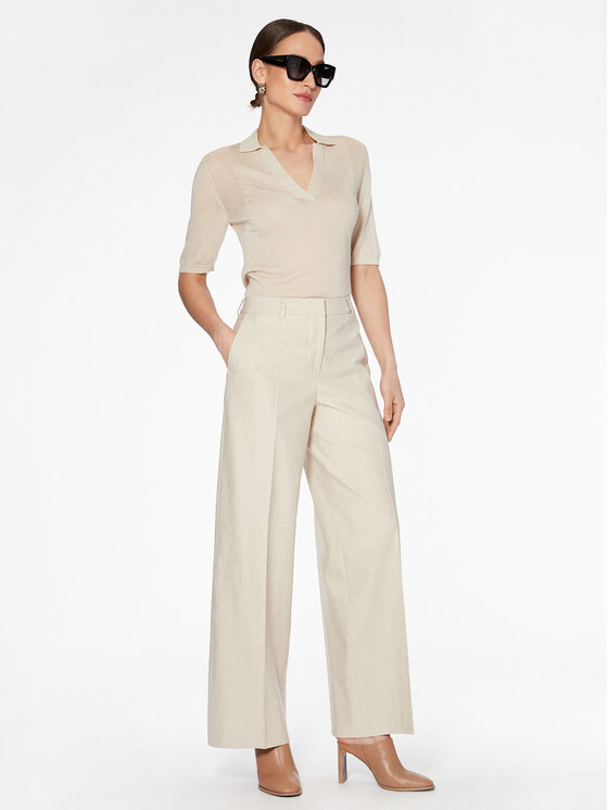 Calvin Klein Calvin Klein Παντελόνι υφασμάτινο K20K205226 Μπεζ Wide Leg