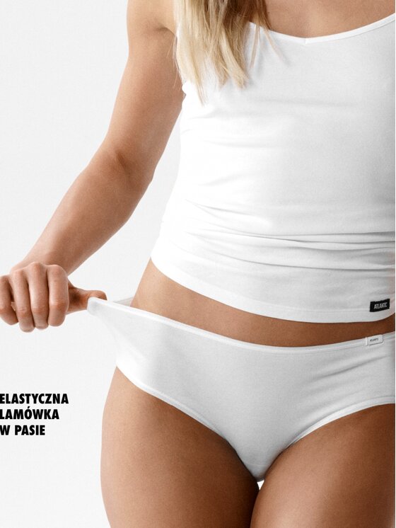 Atlantic Atlantic Figi klasyczne flat elastic classic Biały