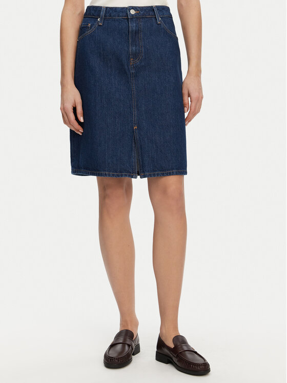 Tommy Hilfiger Tommy Hilfiger Farmer szoknya WW0WW44390 Sötétkék Regular Fit
