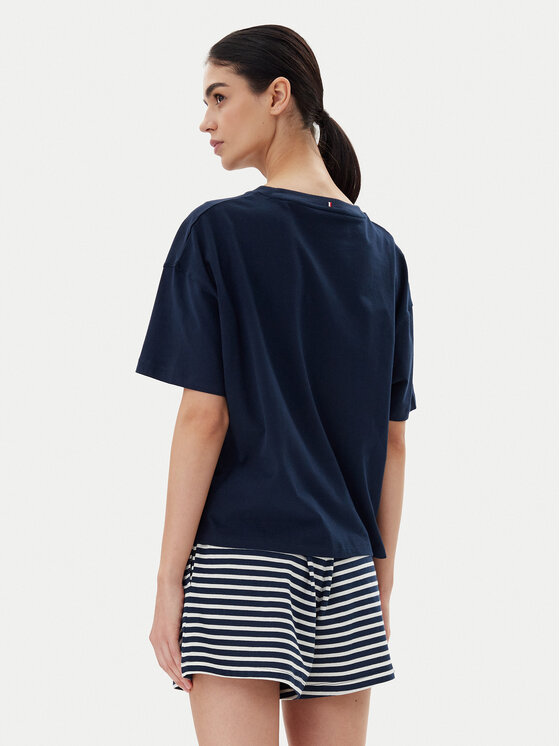 Tommy Hilfiger Tommy Hilfiger Pidžama UW0UW05760 Tumši zils Regular Fit