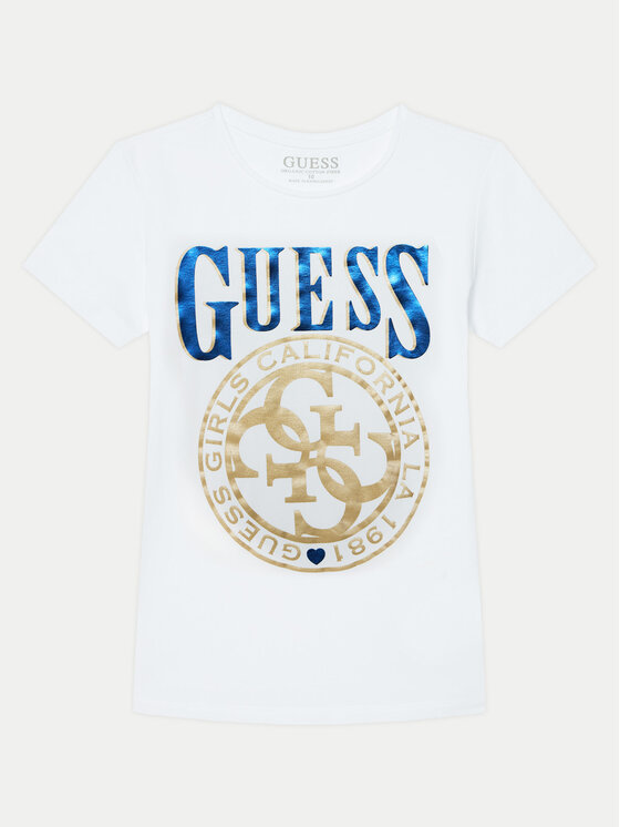 Guess Guess Tričko J5RI20 K6YW4 Biela Regular Fit