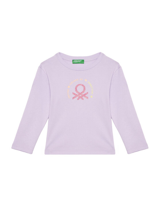 United Colors Of Benetton Bluzka 3I9WG10HV Fioletowy Slim Fit