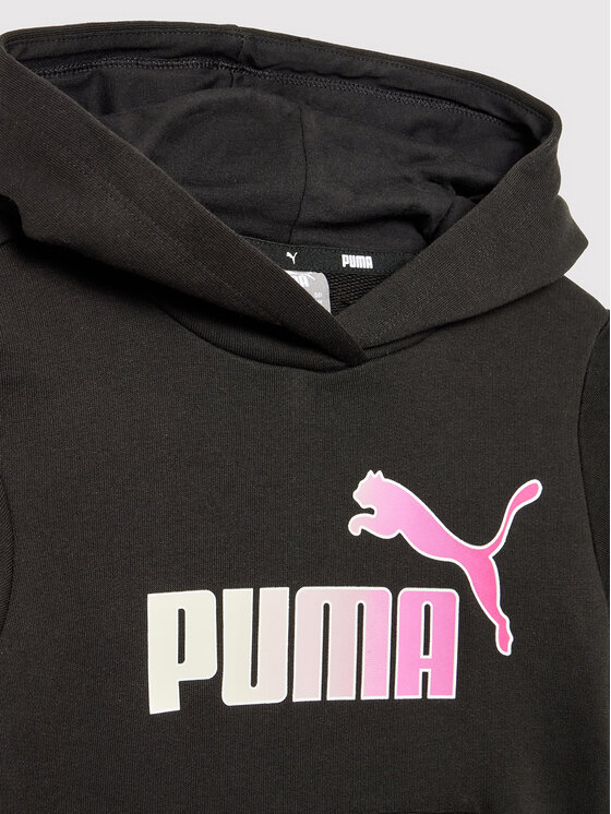 Puma Puma Majica dugih rukava Essentials+ Bleach Logo 846958 Crna Regular Fit