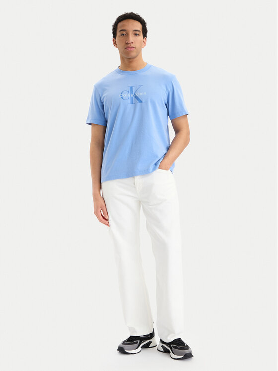 Calvin Klein Jeans Calvin Klein Jeans Majica SS 20S LV04RG832G Svetlo modra Regular Fit