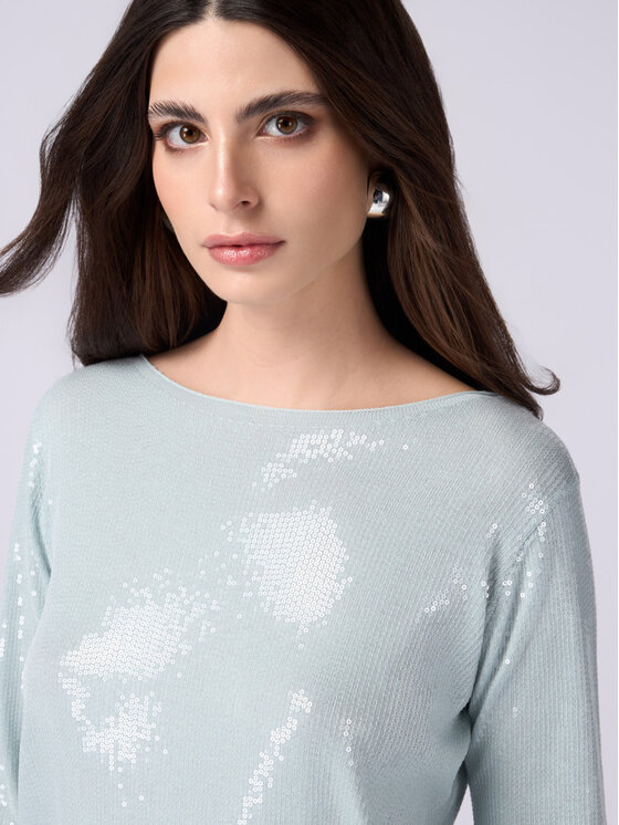 Oltre Oltre Cardigan M089J004815N015 Turchese Regular Fit