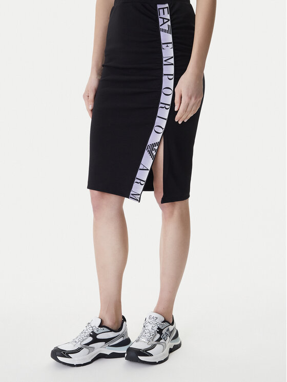 EA7 Emporio Armani Fustă midi 7W001156 AF12501 Negru Slim Fit