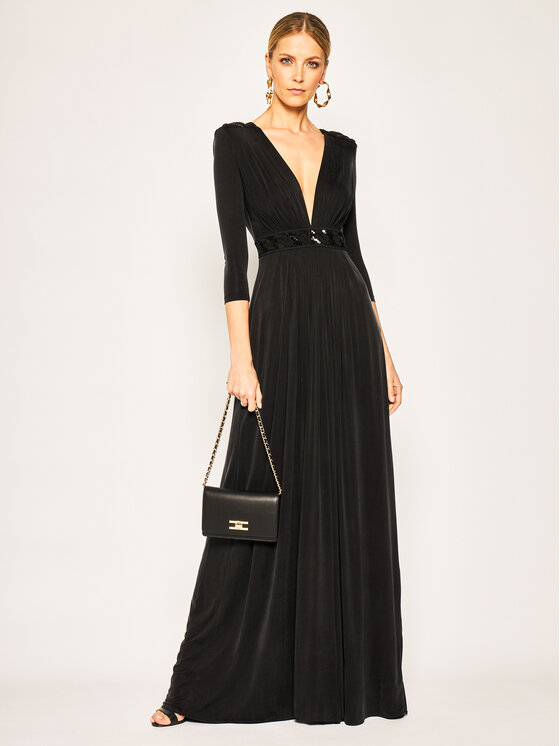 Elisabetta Franchi Elisabetta Franchi Estélyi ruha AB-017-02E2-V529 Fekete Slim Fit