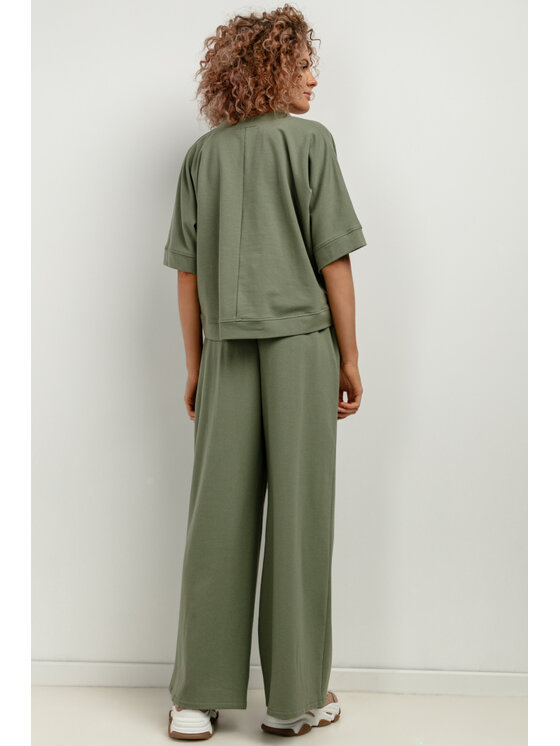 Tessita Tessita Bluza T416/8/XS-S Zielony Loose Fit