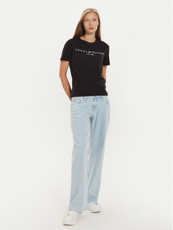 Tommy Hilfiger Tommy Hilfiger T-särk Logo WW0WW40276 Must Regular Fit