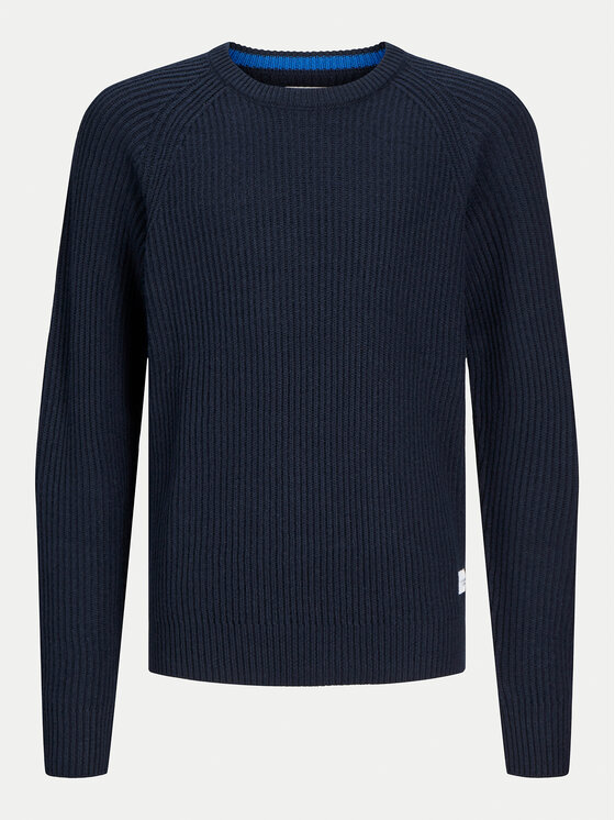 Jack & Jones Jack & Jones Sweter Pannel 12258471 Granatowy Regular Fit