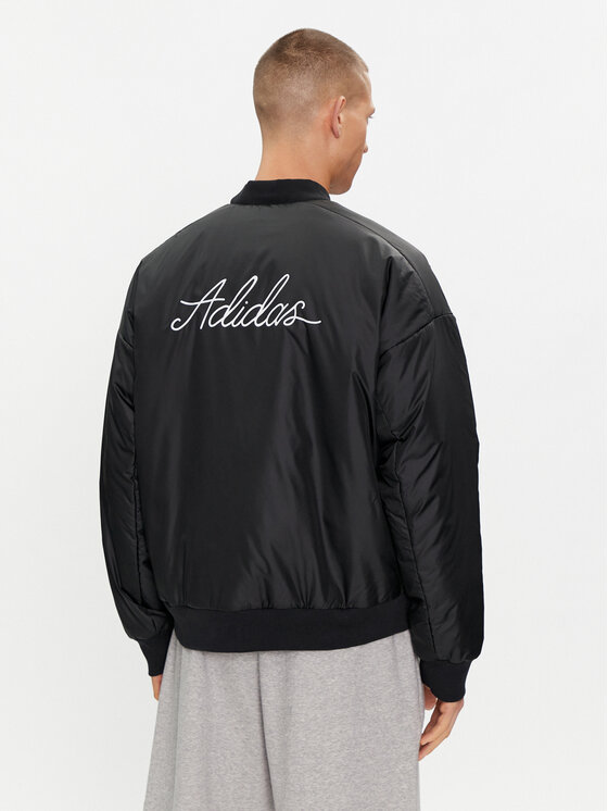 adidas adidas Geacă bomber Brand Love Bomber IK0526 Negru Regular Fit