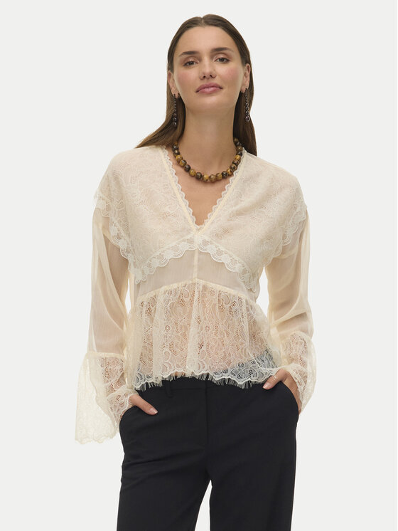 Vero Moda Vero Moda Blūze Emilie 10347592 Écru Regular Fit