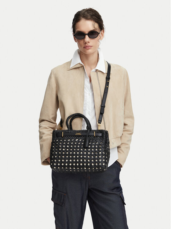 Tommy Hilfiger Geantă American Icon Mini Tote Braided AW0AW18734 Negru
