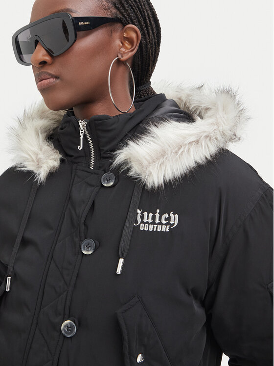 Juicy Couture Juicy Couture Зимова куртка JCOIJ226553 Чорний Regular Fit