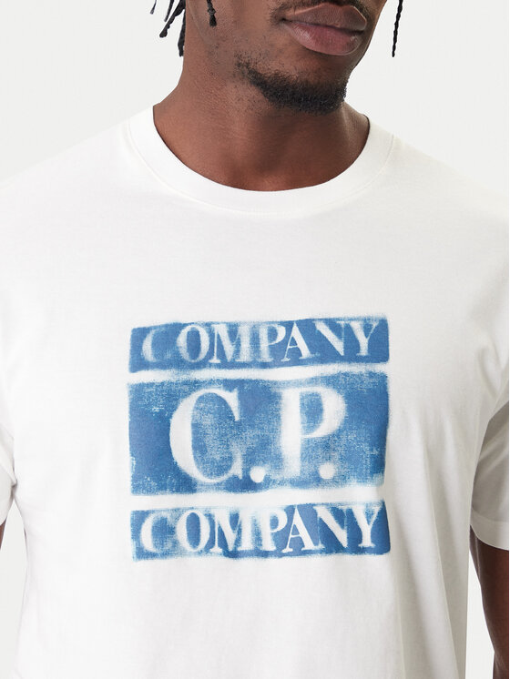 C.P. Company C.P. Company Tričko 20CMTS141A110579W Écru Regular Fit
