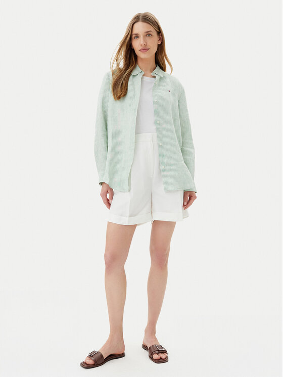 Tommy Hilfiger Tommy Hilfiger Cămașă WW0WW44679 Verde Regular Fit