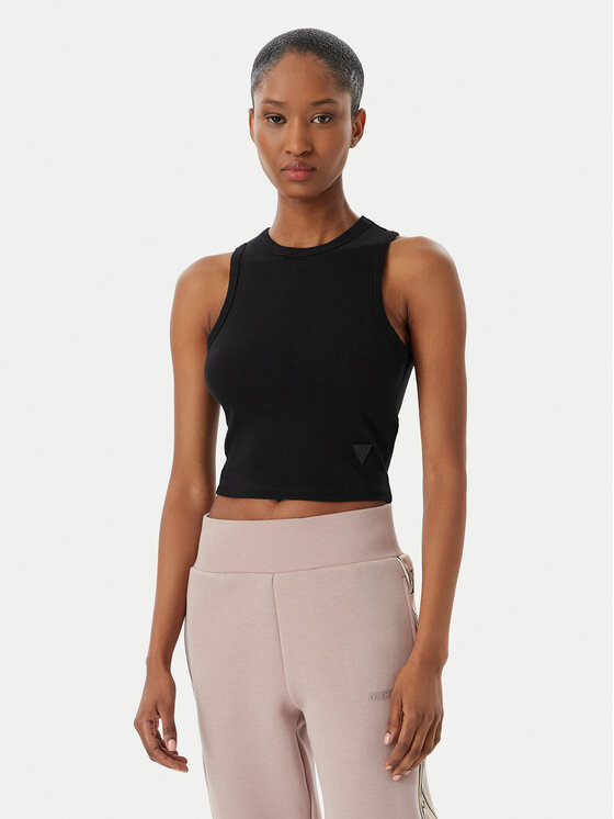 Guess Guess Marškinėliai Edie V3GP19 K8RT2 Juoda Slim Fit