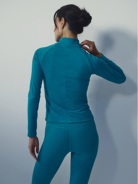4F 4F Bluza LUMINOUS FLIGHT Turkusowy Slim Fit