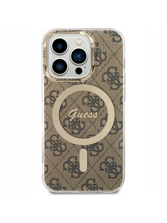 Guess Guess Etui na telefon IML 4G MagSafe Brązowy