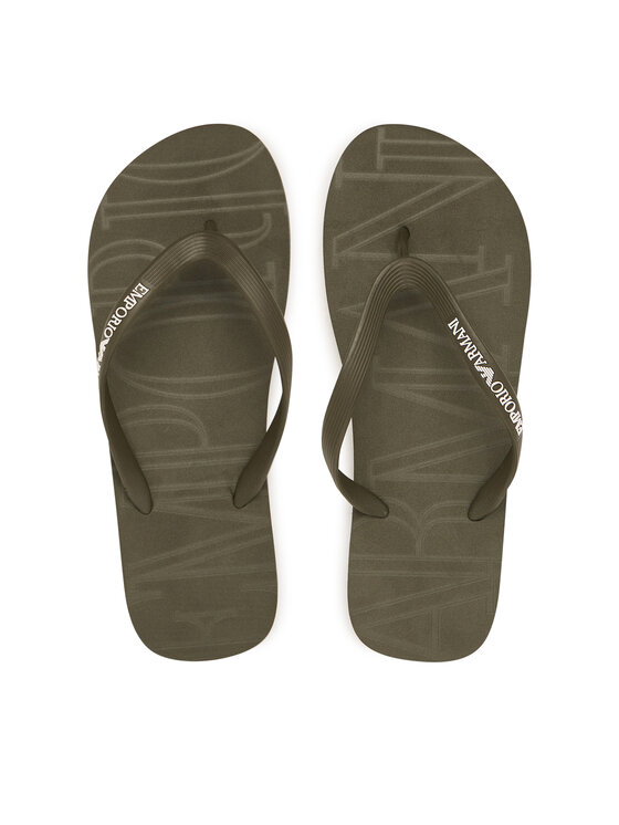 Emporio Armani Emporio Armani Šlepetės per pirštą EX000041 AF22188 M7170 Tamsiai žalia
