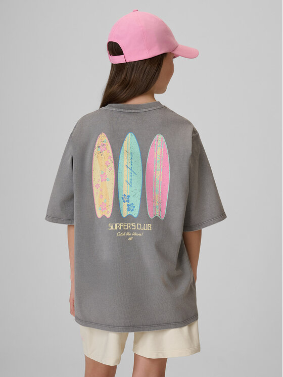 4F 4F T-Shirt SUMMER SPLASH Szary Loose Fit
