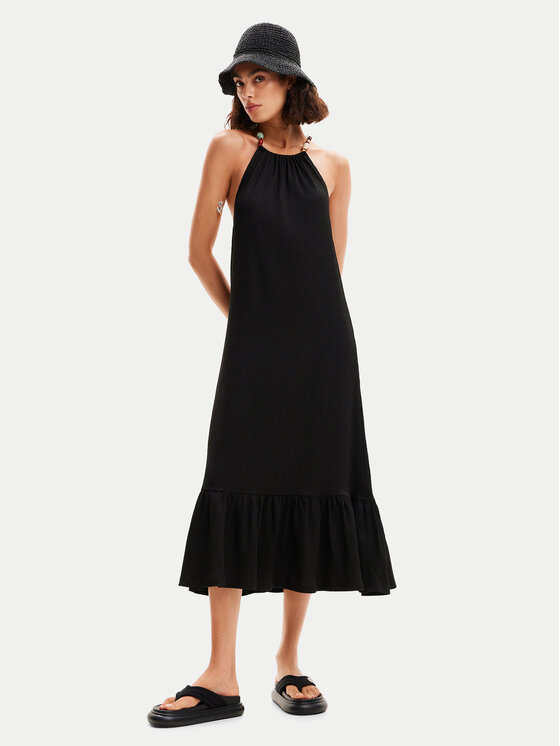 Desigual Desigual Sommerkleid Leila 24SWVK64 Schwarz Regular Fit