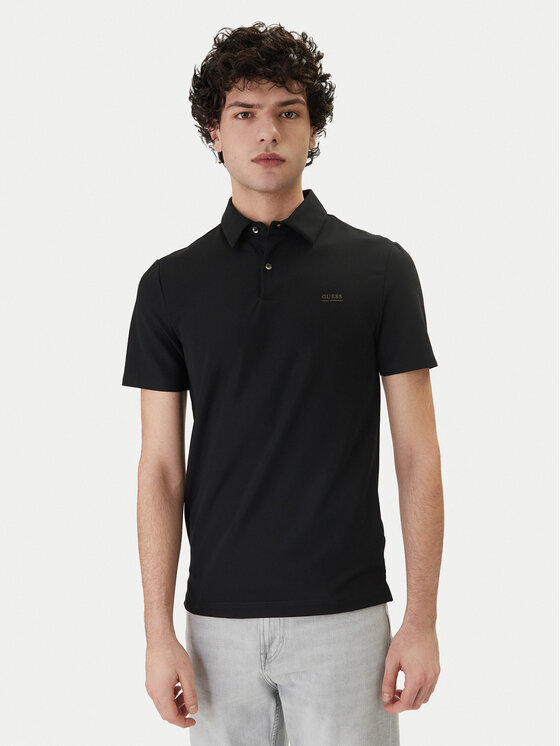 Guess Guess Polo M6RP02 KD202 Czarny Slim Fit