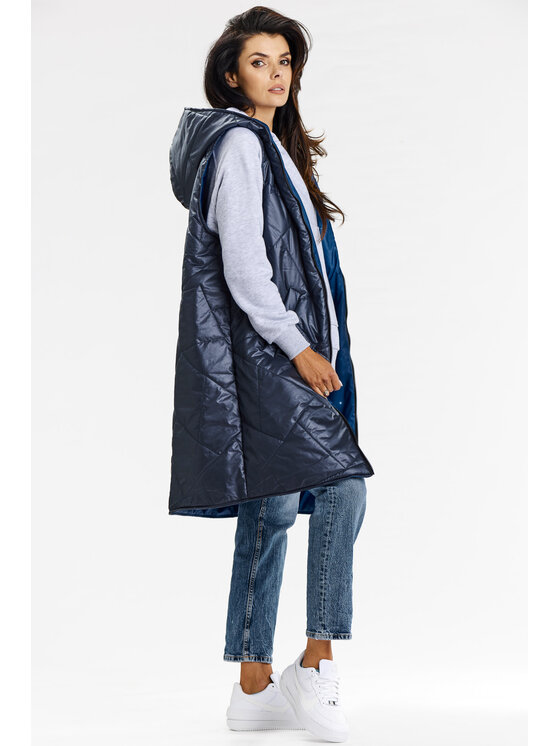 Awama Awama Bezrękawnik A683 Granatowy Basic Fit