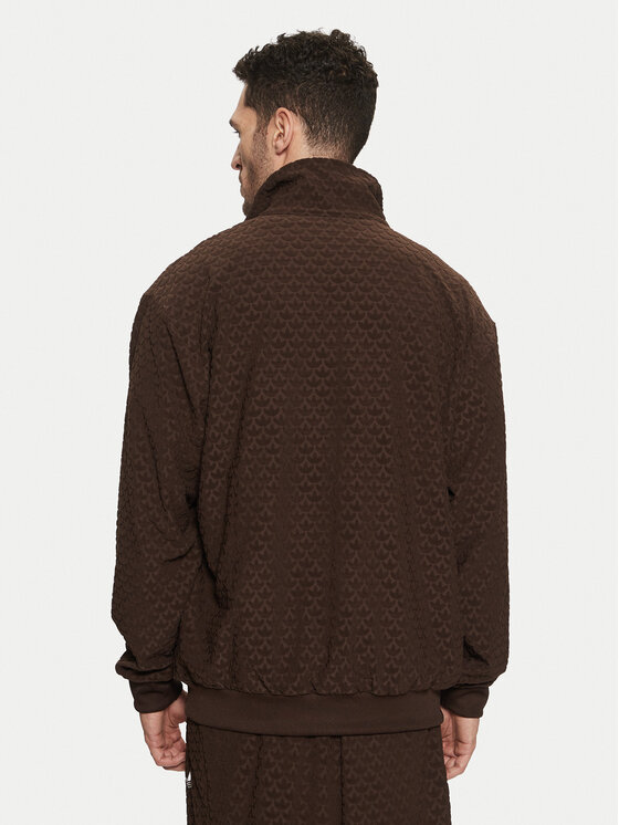 adidas adidas Majica dugih rukava Monogram JP4419 Smeđa Loose Fit
