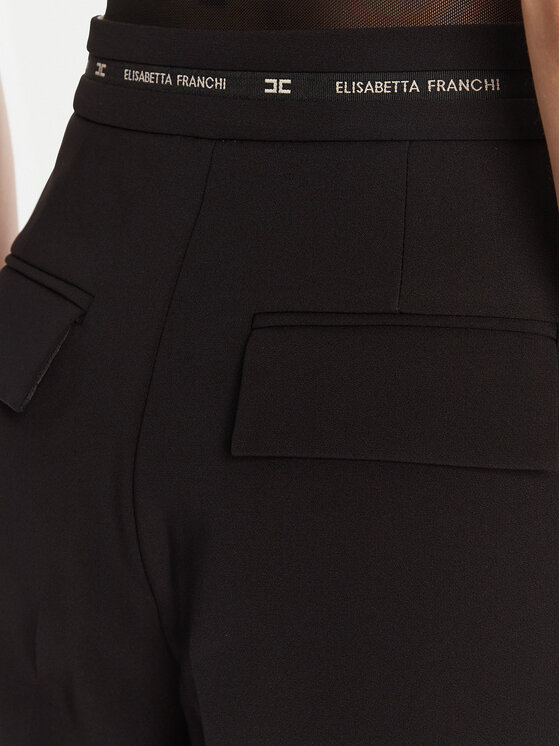 Elisabetta Franchi Elisabetta Franchi Παντελόνι υφασμάτινο PA-103-56E2 Μαύρο Regular Fit