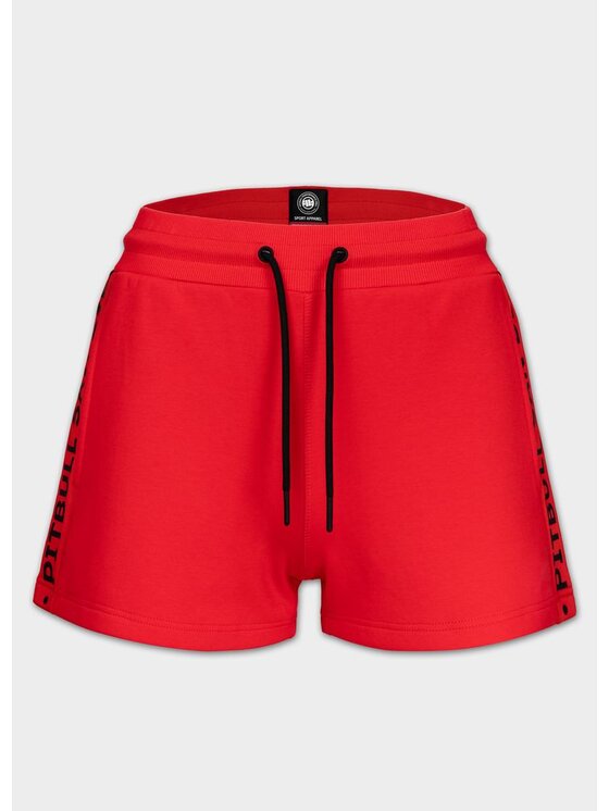 PITBULL PITBULL Szorty sportowe TAPE EXPLORY Czerwony Regular Fit