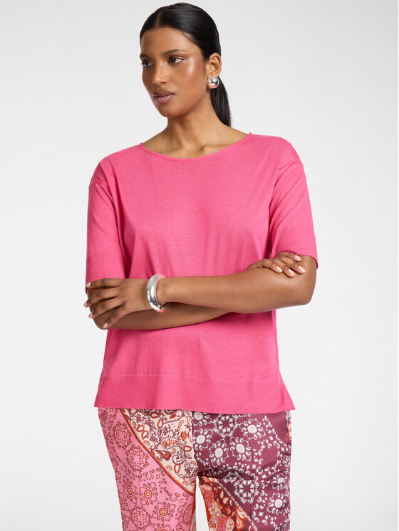 Elena Mirò Elena Mirò T-Shirt G091Z100664N019 Różowy Boxy Fit