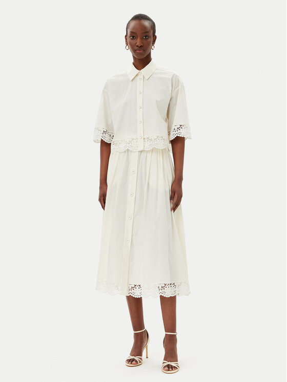 TWINSET TWINSET Hemd 251TT2093 Écru Loose Fit